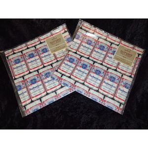 Lot of 2 Budweiser Beer Can Novelty Gift Wrap Hallmark Shirt Box Size Sheets NOS